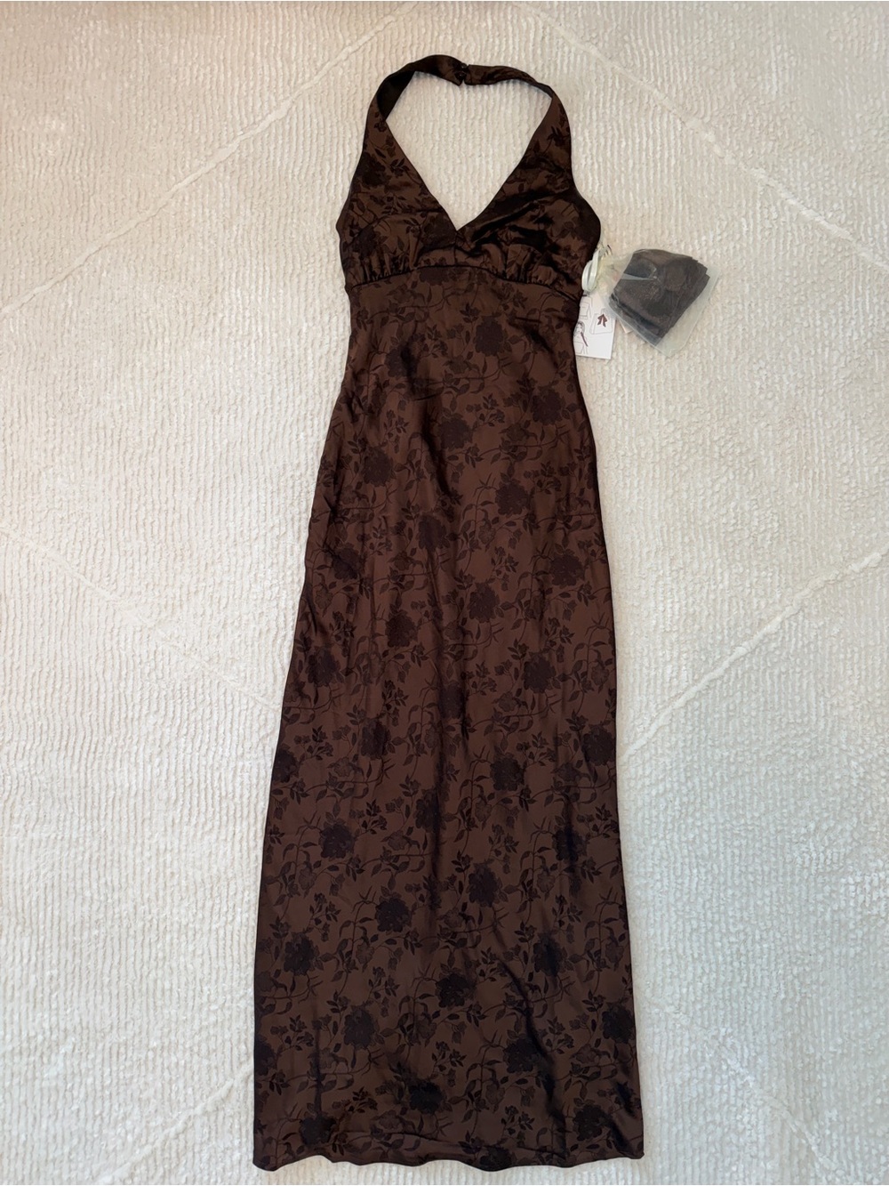 Sincerely Jules Brown Floral Halter Maxi Dress